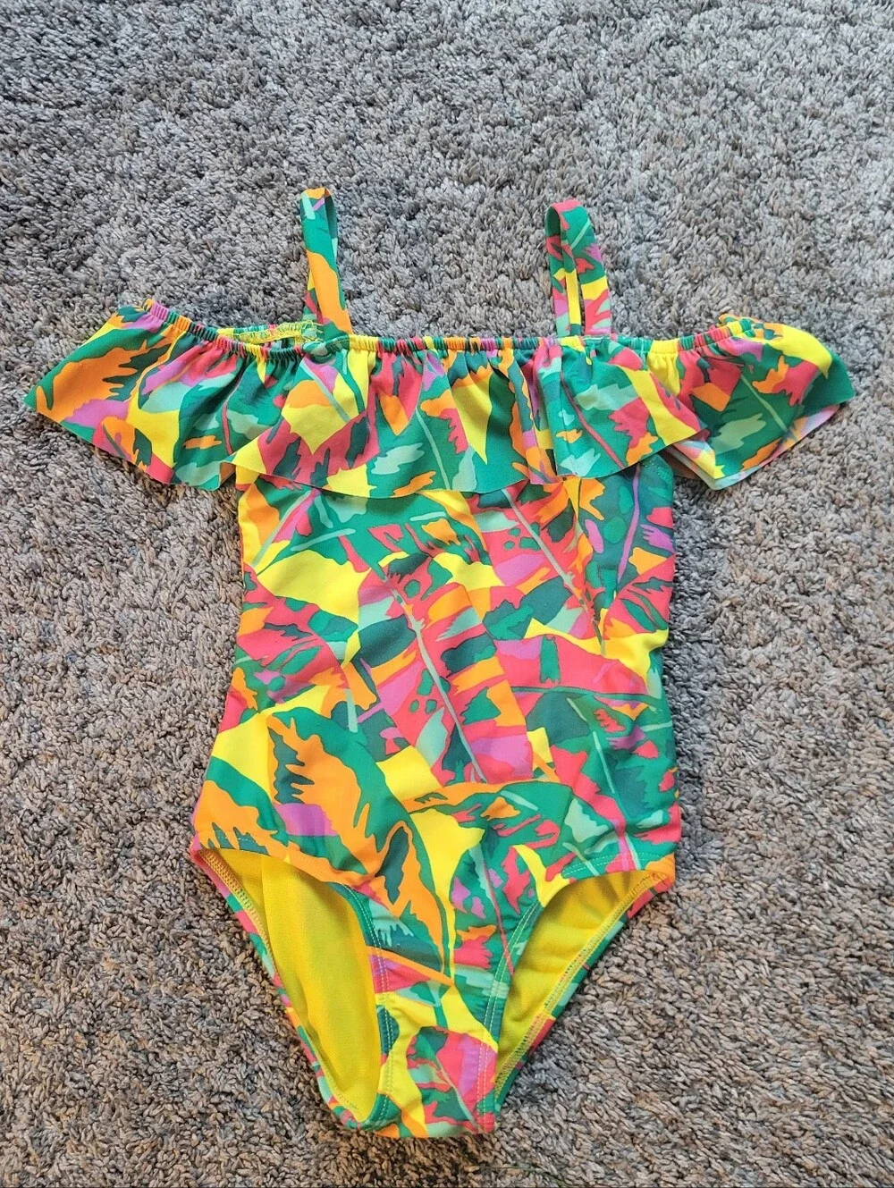 Colorful Tropical Off-Shoulder One-Piece Swimsuit Cat & Jack Size 4T